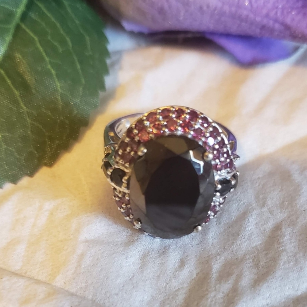 Shungite Multi Gemstone Ring Size 8
